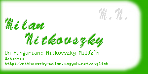 milan nitkovszky business card